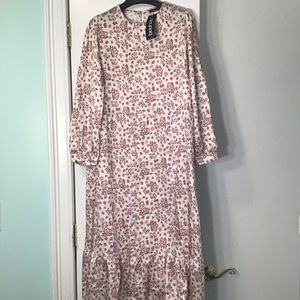 NWT BooHoo Maternity Floral Midi Summer Dress